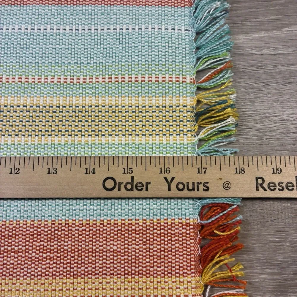 5 Food Network Placemats Woven Multicolor Stripe w/ Fringed Cotton Kohls 17